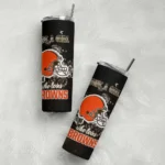 personalized-cleveland-browns-rose-romance-brown-black-skinny-tumbler-best-selling.webp