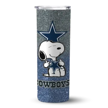 Personalized Dallas Cowboys Snoopy Attitude Blue Skinny Tumbler