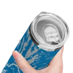 personalized-detroit-lions-metallic-grid-blue-skinny-tumbler-best-selling.webp