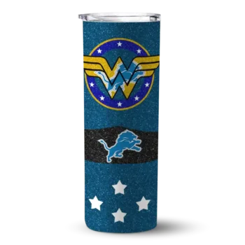 Personalized Detroit Lions Star Cluster Blue Skinny Tumbler