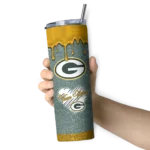 personalized-green-bay-packers-pixel-fade-green-skinny-tumbler-best-selling.webp