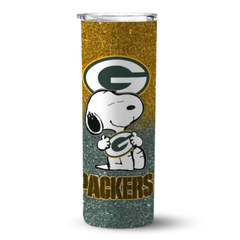 Personalized Green Bay Packers Snoopy Attitude Green Skinny Tumbler
