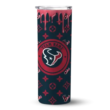 Houston Texans Skinny Tumbler - Personalized Camo Streak Blue