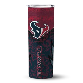 Houston Texans Skinny Tumbler - Personalized Spiral Burst Print Blue