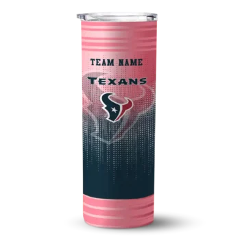 Houston Texans Skinny Tumbler - Personalized Swirl Texture Blue