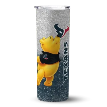 Houston Texans Skinny Tumbler - Personalized Winnie the Pooh Blue Gray