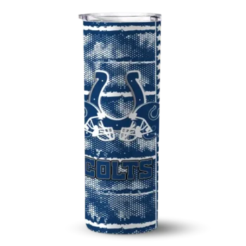 Indianapolis Colts Skinny Tumbler - Personalized Chevron Patch Blue