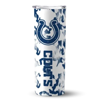 Indianapolis Colts Skinny Tumbler - Personalized Claw Marks Blue White
