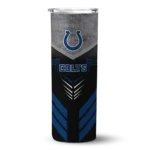 personalized-indianapolis-colts-hexagon-honeycomb-blue-black-skinny-tumbler-best-selling.webp