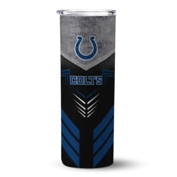 Indianapolis Colts Skinny Tumbler - Personalized Hexagon Honeycomb Blue Black