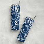 personalized-indianapolis-colts-metallic-grid-blue-skinny-tumbler-best-selling.webp