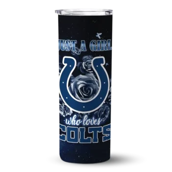 Indianapolis Colts Skinny Tumbler - Personalized Rose Romance Blue Black