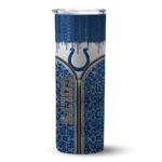 personalized-indianapolis-colts-sparkle-drip-blue-skinny-tumbler-best-selling.webp
