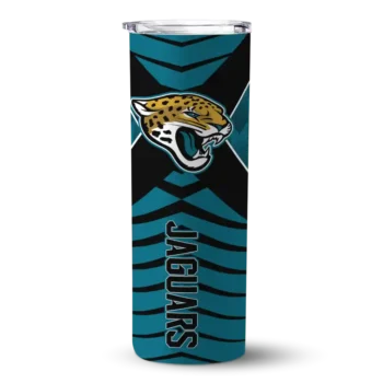 Jacksonville Jaguars Skinny Tumbler - Personalized Camo Texture Teal