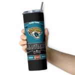 personalized-jacksonville-jaguars-helmet-belt-teal-black-skinny-tumbler-best-selling.webp