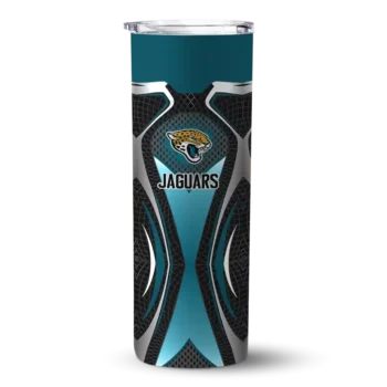 Jacksonville Jaguars Skinny Tumbler - Personalized Superman Emblem Teal Black