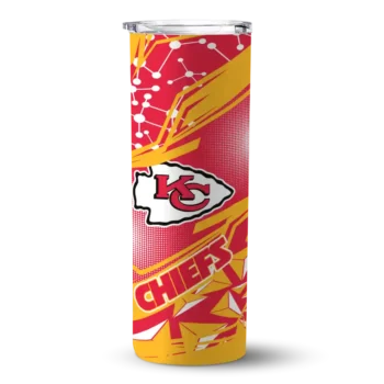 Kansas City Chiefs Skinny Tumbler - Personalized Helmet Clash Red