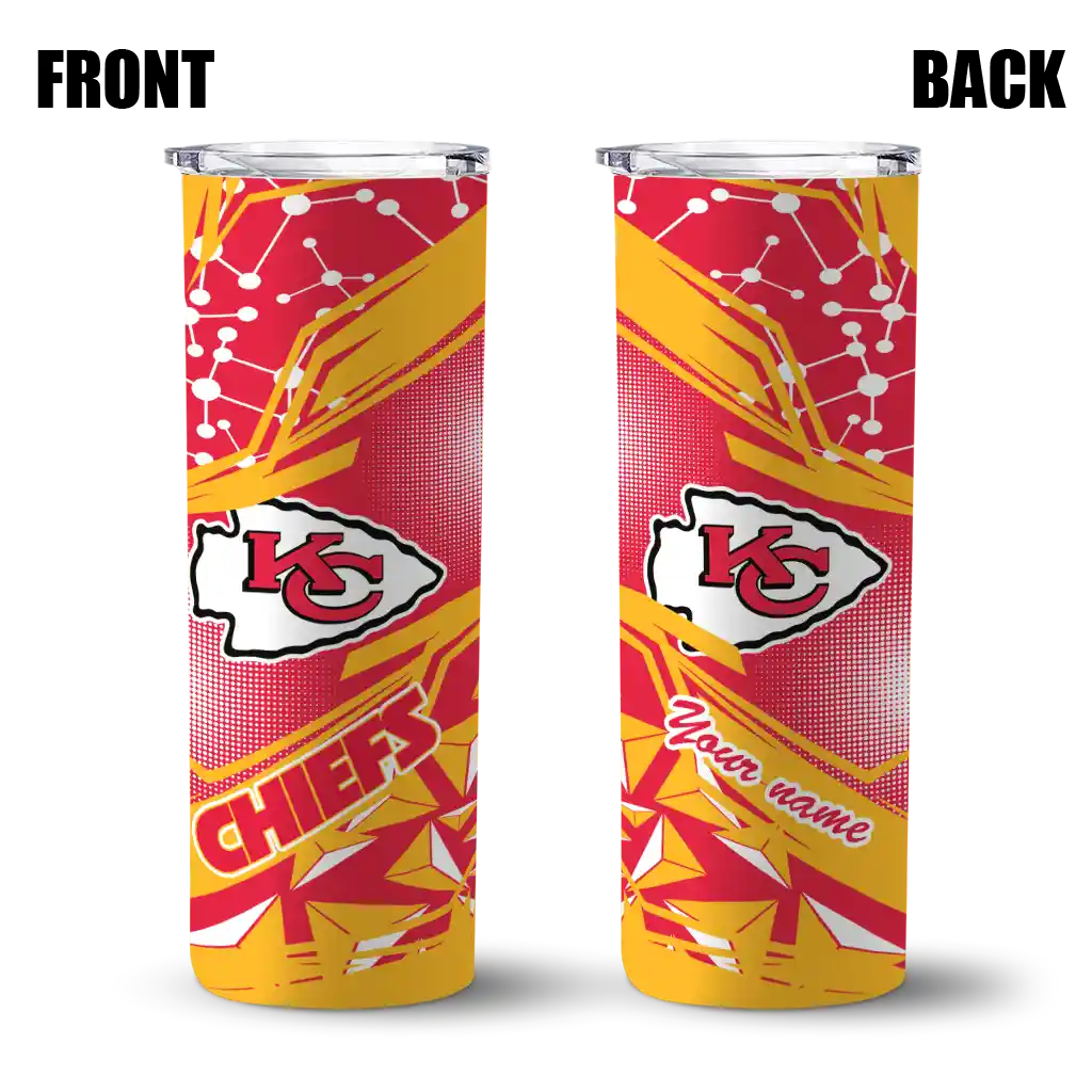 personalized-kansas-city-chiefs-helmet-clash-red-skinny-tumbler-fashion-forward.webp