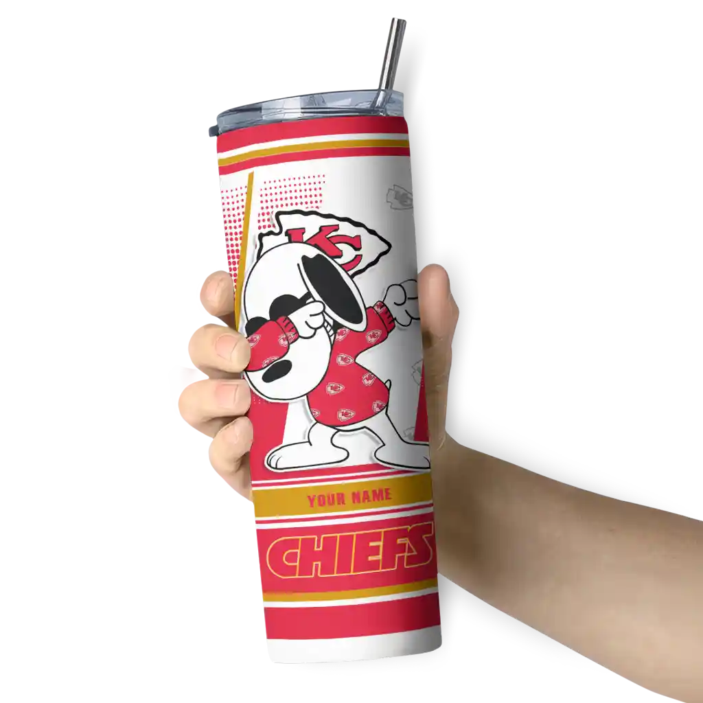 personalized-kansas-city-chiefs-snoopy-dog-red-white-skinny-tumbler-premium-grade.webp