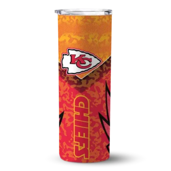 Kansas City Chiefs Skinny Tumbler - Personalized Spiral Burst Print Red