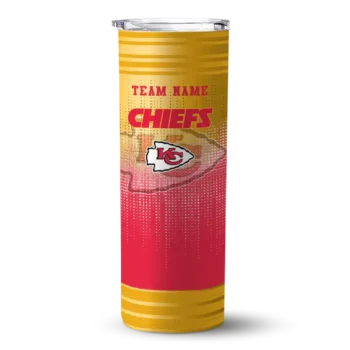 Kansas City Chiefs Skinny Tumbler - Personalized Swirl Texture Red