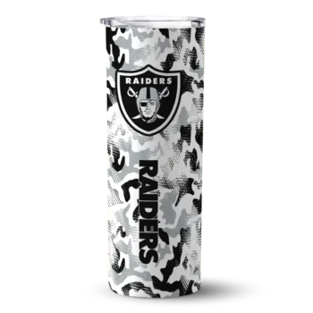 Las Vegas Raiders Skinny Tumbler - Personalized Claw Marks Black White