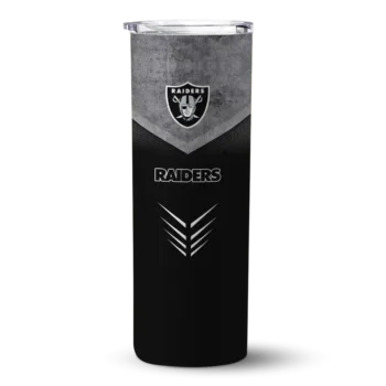Las Vegas Raiders Skinny Tumbler - Personalized Hexagon Honeycomb Black