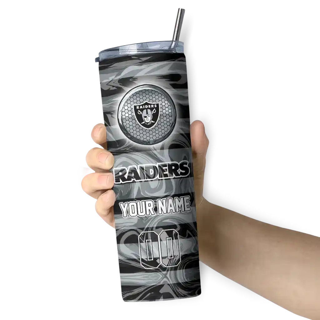 personalized-las-vegas-raiders-patterned-waves-black-skinny-tumbler-premium-grade.webp