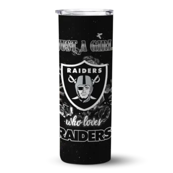 Las Vegas Raiders Skinny Tumbler - Personalized Rose Romance Black