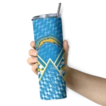 personalized-los-angeles-chargers-monogram-burst-blue-white-skinny-tumbler-best-selling.webp