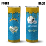 personalized-los-angeles-chargers-pixel-fade-blue-skinny-tumbler-best-selling.webp