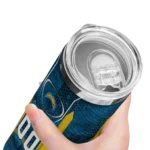 personalized-los-angeles-chargers-stacked-diamond-blue-skinny-tumbler-best-selling.webp