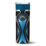 personalized-los-angeles-chargers-superman-emblem-blue-black-skinny-tumbler-best-selling.webp