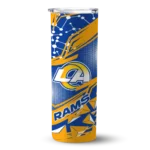 personalized-los-angeles-rams-helmet-clash-blue-skinny-tumbler-best-selling.webp