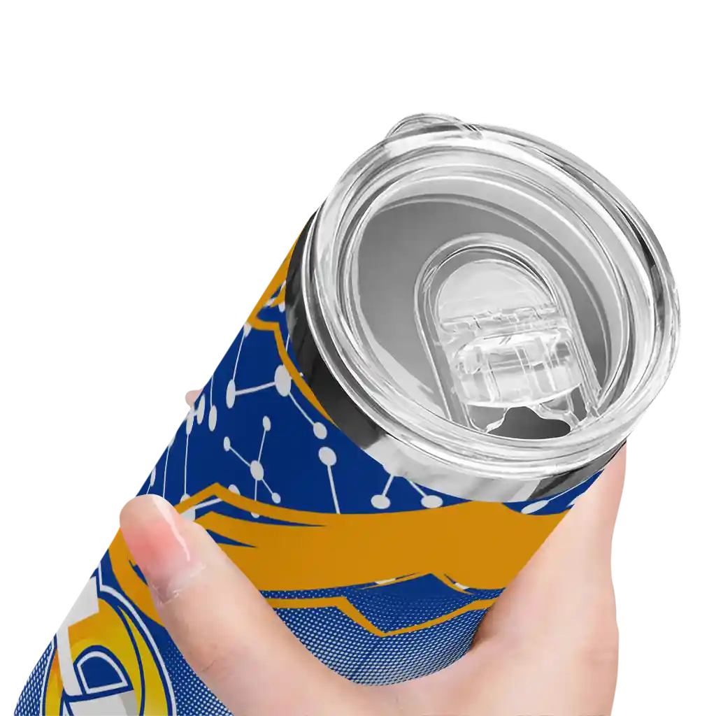 personalized-los-angeles-rams-helmet-clash-blue-skinny-tumbler-high-quality.webp