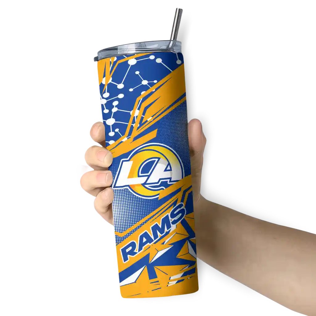 personalized-los-angeles-rams-helmet-clash-blue-skinny-tumbler-premium-grade.webp