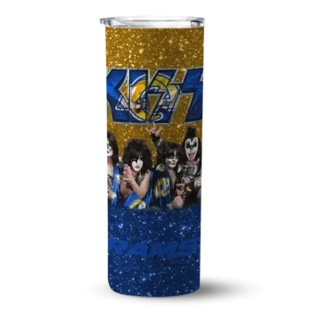 Los Angeles Rams Skinny Tumbler - Personalized Kiss Band Orange