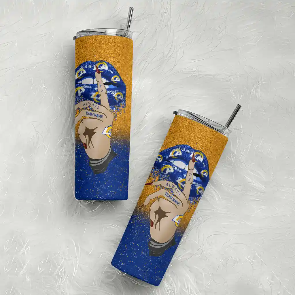 personalized-los-angeles-rams-sparkle-lips-blue-skinny-tumbler-top-rated.webp