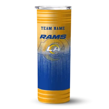 Los Angeles Rams Skinny Tumbler - Personalized Swirl Texture Blue
