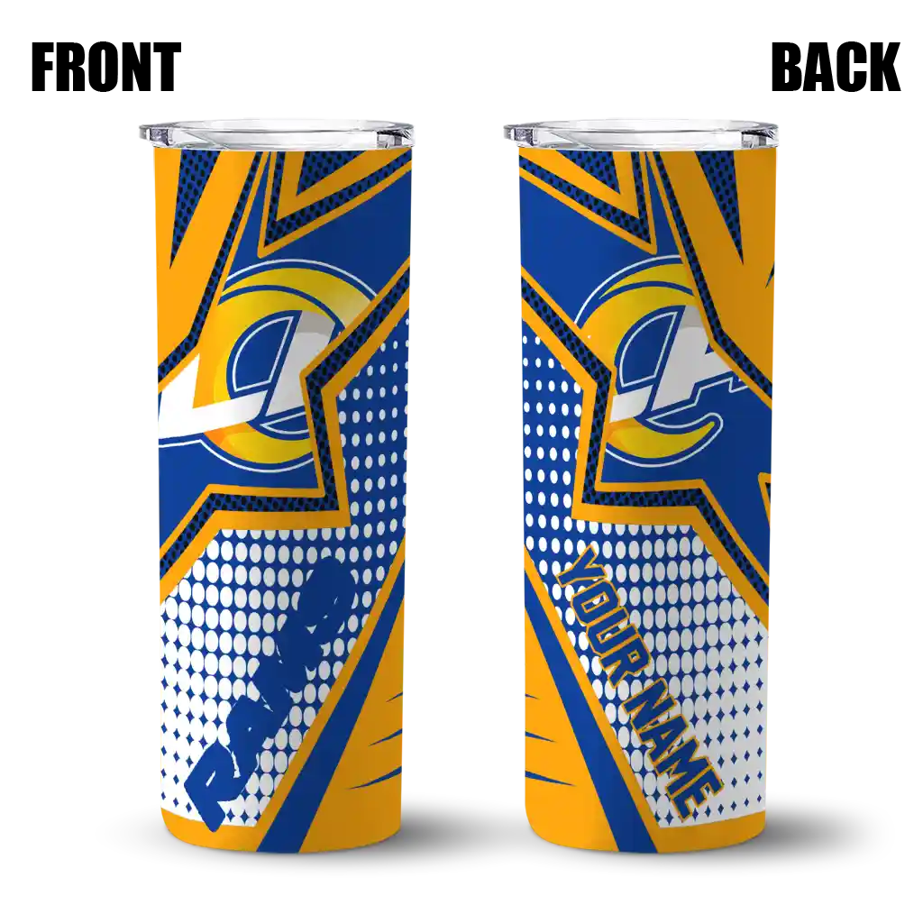 personalized-los-angeles-rams-web-stripes-blue-white-skinny-tumbler-fashion-forward.webp