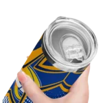 personalized-los-angeles-rams-web-stripes-blue-white-skinny-tumbler-best-selling.webp