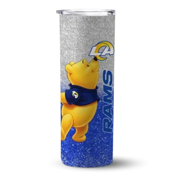 Los Angeles Rams Skinny Tumbler - Personalized Winnie the Pooh Blue Gray