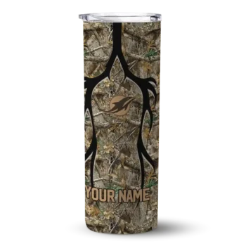 Miami Dolphins Skinny Tumbler - Personalized Antler Flow Camo