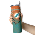 personalized-miami-dolphins-chevron-stripes-aqua-skinny-tumbler-best-selling.webp
