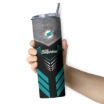 personalized-miami-dolphins-hexagon-honeycomb-aqua-black-skinny-tumbler-best-selling.webp