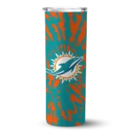 personalized-miami-dolphins-metallic-grid-aqua-skinny-tumbler-best-selling.webp