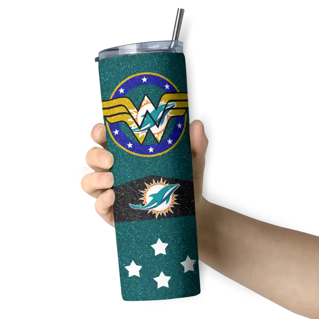 personalized-miami-dolphins-star-cluster-aqua-skinny-tumbler-premium-grade.webp