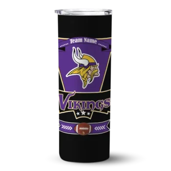 Minnesota Vikings Skinny Tumbler - Personalized Helmet Belt Purple Black