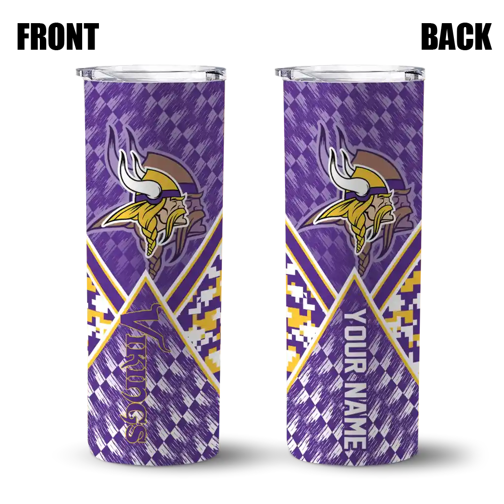 personalized-minnesota-vikings-monogram-burst-purple-white-skinny-tumbler-fashion-forward.webp