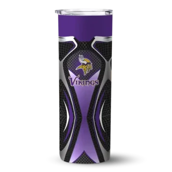 Minnesota Vikings Skinny Tumbler - Personalized Superman Emblem Purple Black